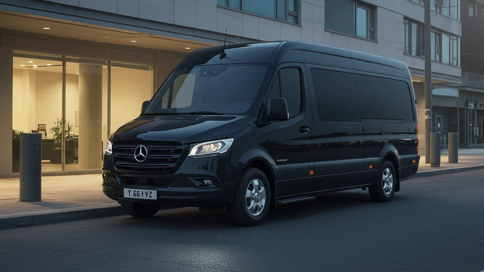 Black Mercedes-Benz Sprinter executive van in Chicago