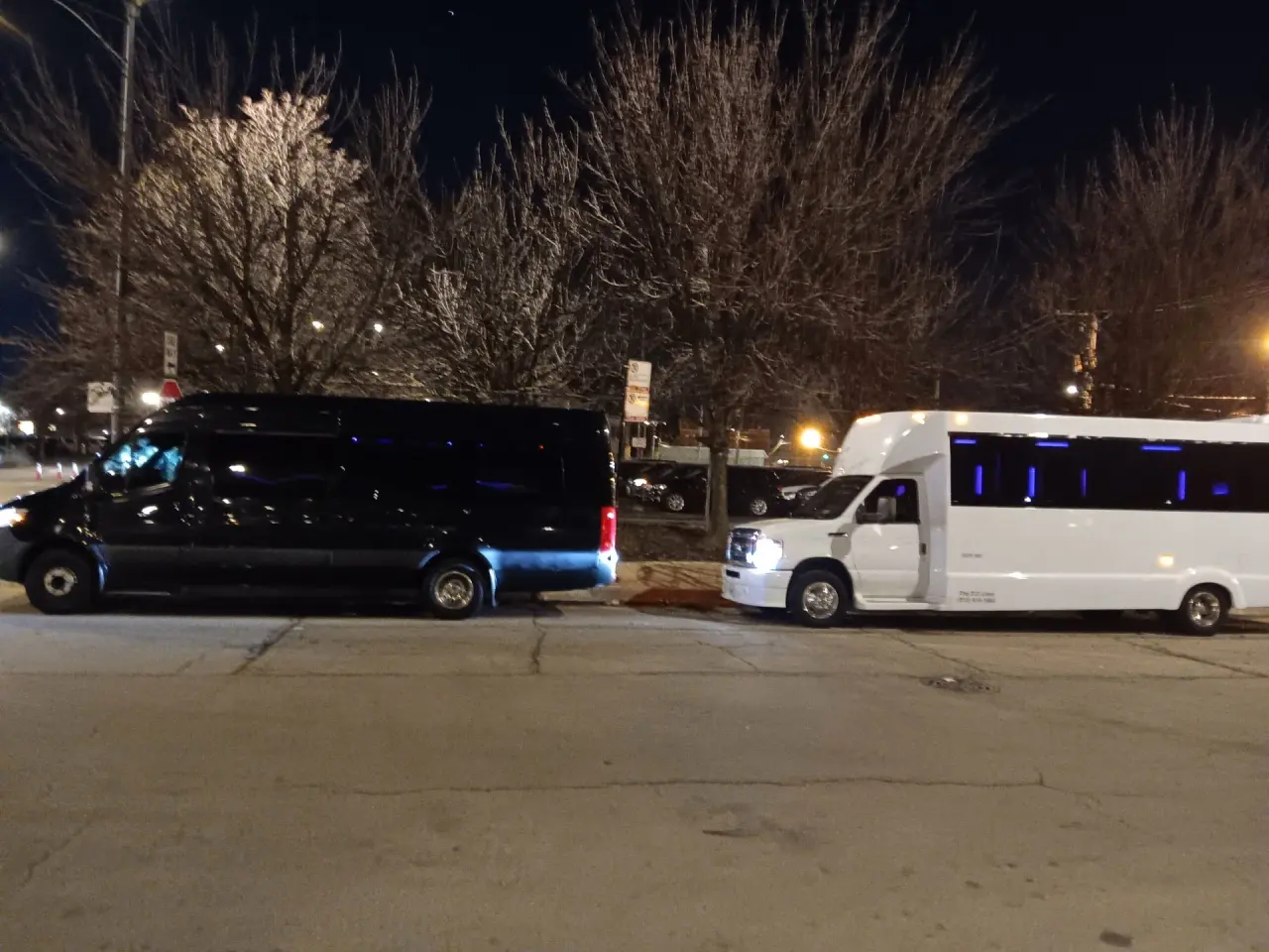 Chicago party bus rental — LED-lit interior with premium sound system